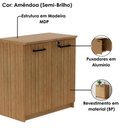 Ver imagem 6 de Mesa de Escritorio 2 Gavetas Balcao 2 Portas para Escritorio Amendoa Preto Tecno Mobili