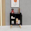 Ver imagem 2 de Aparador Cantinho do Café Buffet Sala Preto Retrô Pé Madeira