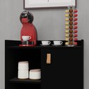 Ver imagem 3 de Aparador Cantinho do Café Buffet Sala Preto Retrô Pé Madeira