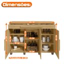 Ver imagem 4 de Balcão Buffet Rubi 3 Portas 1 Gaveta 5 Prateleiras - Cinamomo