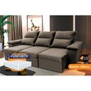 Ver imagem 1 de Sofá Retrátil Reclinável Paris 230cm Suede Velut com Molas Ensacadas - King House