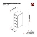 Ver imagem 2 de Gaveteiro Arquivo de Aço 4 Gavetas OF04SCTCM 