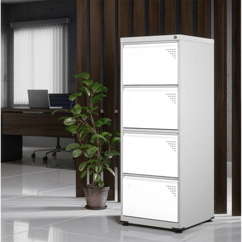 Gaveteiro Arquivo em Aço 4 Gavetas Suporta 55kg Cada