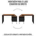 Ver imagem 3 de Mesa Escrivaninha Lux Industrial e Gaveteiro com Rodízios Nil A06 Freijó-preto - Mpozenato