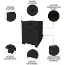 Ver imagem 4 de Mesa Escrivaninha Lux Industrial e Gaveteiro com Rodízios Nil A06 Freijó-preto - Mpozenato