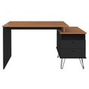Ver imagem 5 de Mesa Escrivaninha Lux Industrial e Gaveteiro com Rodízios Nil A06 Freijó-preto - Mpozenato