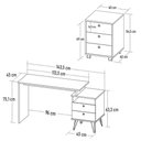Ver imagem 6 de Mesa Escrivaninha Lux Industrial e Gaveteiro com Rodízios Nil A06 Freijó-preto - Mpozenato