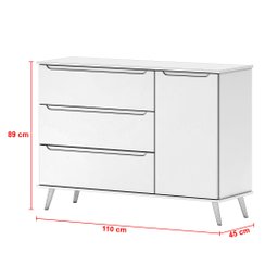 Cômoda Fraldário Melinda 3 Gavetas + Berço Mini Cama Ana 3 em 1 Branco + Colchão Prorelax - 5