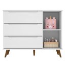 Ver imagem 4 de Cômoda Fraldário Melinda 3 Gavetas + Berço Mini Cama Ana 3 em 1 Branco + Colchão Prorelax