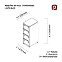 Ver imagem 2 de Gaveteiro Arquivo de Aço 4 Gavetas OF04SCTCM