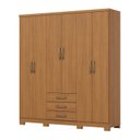 Ver imagem 3 de Guarda Roupa Solteiro 6 Portas 3 Gavetas Caju Marrom/Cinamomo