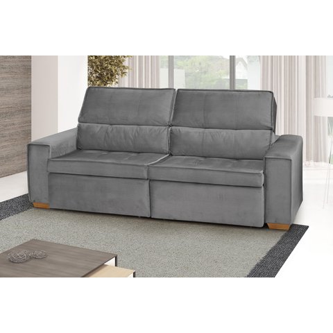 Sofá Retrátil e Reclinável 3 Lugares Havana Linho - Meu Estofado Sofá Retrátil e Reclinável 3 Lugare