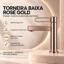 Ver imagem 6 de Torneira Daytona Rose Gold Baixa Aço Inox 304 Luxo Goldenx