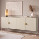 Ver imagem 3 de Balcão Buffet 180cm 4 Portas Orgânico Pé Metal Luna Off White 28075