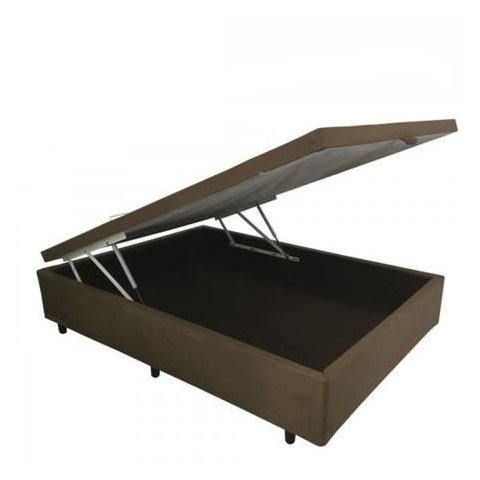 Cama Box Baú Casal Suede Marrom 138x188