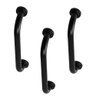 Barra de Apoio Inox 60cm Kit 3 Unidades Alça Preta Idoso Deficiente Banheiro Parede Segurança - 1
