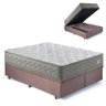 Base Box Baú King 193x203 Suede com Colchão New 4 Estações Molas Ensacadas - 1