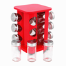 12 Peças Porta Temperos e Condimentos em Aço Inox Vermelho - 1