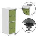 Ver mais imagens de Gaveteiro Arquivo de Aço 4 Gavetas