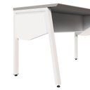 Ver imagem 5 de Escrivaninha Escritório com 120cm Industrial Tampo Chanfrado e Pés Metal Executive Cinza Sagrado e Branco