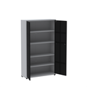 Ver imagem 4 de Armário de Aço 2 Portas 4 Prateleiras com Chave AP403SL Preto