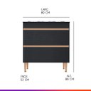 Ver imagem 3 de Balcão para Cooktop 5 Bocas Itália 80 cm 2 Gavetas MDP Preto Texturizado 0454 - Prime