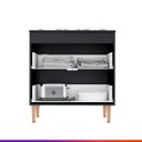 Ver imagem 2 de Balcão para Cooktop 5 Bocas Itália 80 cm 2 Gavetas MDP Preto Texturizado 0454 - Prime