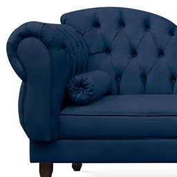 Divã Recamier Namoradeira Larissa 185cm com Capitonê - Direita + 02 Puffs Retrô Suede - Ecotec Decor - 2