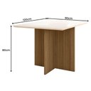 Ver imagem 2 de Mesa de Jantar Retangular de Vidro 4 Lugares 120cm sem Cadeiras Helô Poliman Móveis