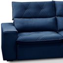 Ver imagem 6 de Sofá 3 Lugares Retrátil Reclinável Chaise Direito 258cm Bergen F04 Veludo Azul - Lyam Decor