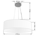 Ver imagem 2 de Lustre Pendente Cilíndrico Md-4029 Cúpula em Tecido 60x15cm Rustico Cinza - Bivolt