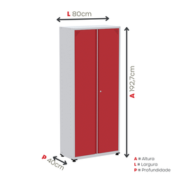 Armário 2 Portas Aço 4 Prateleiras AP409SL  - 5