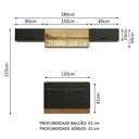 Ver imagem 4 de Armário de Cozinha Compacta 280cm Rustic/Preto Agata Madesa 01