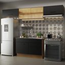 Ver imagem 2 de Armário de Cozinha Compacta 280cm Rustic/Preto Agata Madesa 01