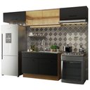 Ver imagem 3 de Armário de Cozinha Compacta 280cm Rustic/Preto Agata Madesa 01