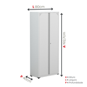 Ver imagem 5 de Armário de Aço 2 Portas 4 Prateleiras com Chave AP409SL Branco