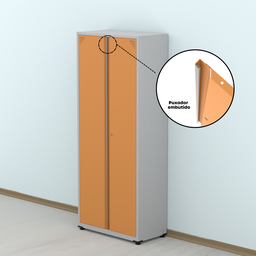 Armário de Aço 2 Portas 4 Prateleiras com Chave AP409SL Cinza - 10
