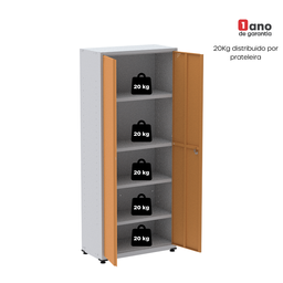 Armário 2 Portas Aço 4 Prateleiras Ap409Sl - 7