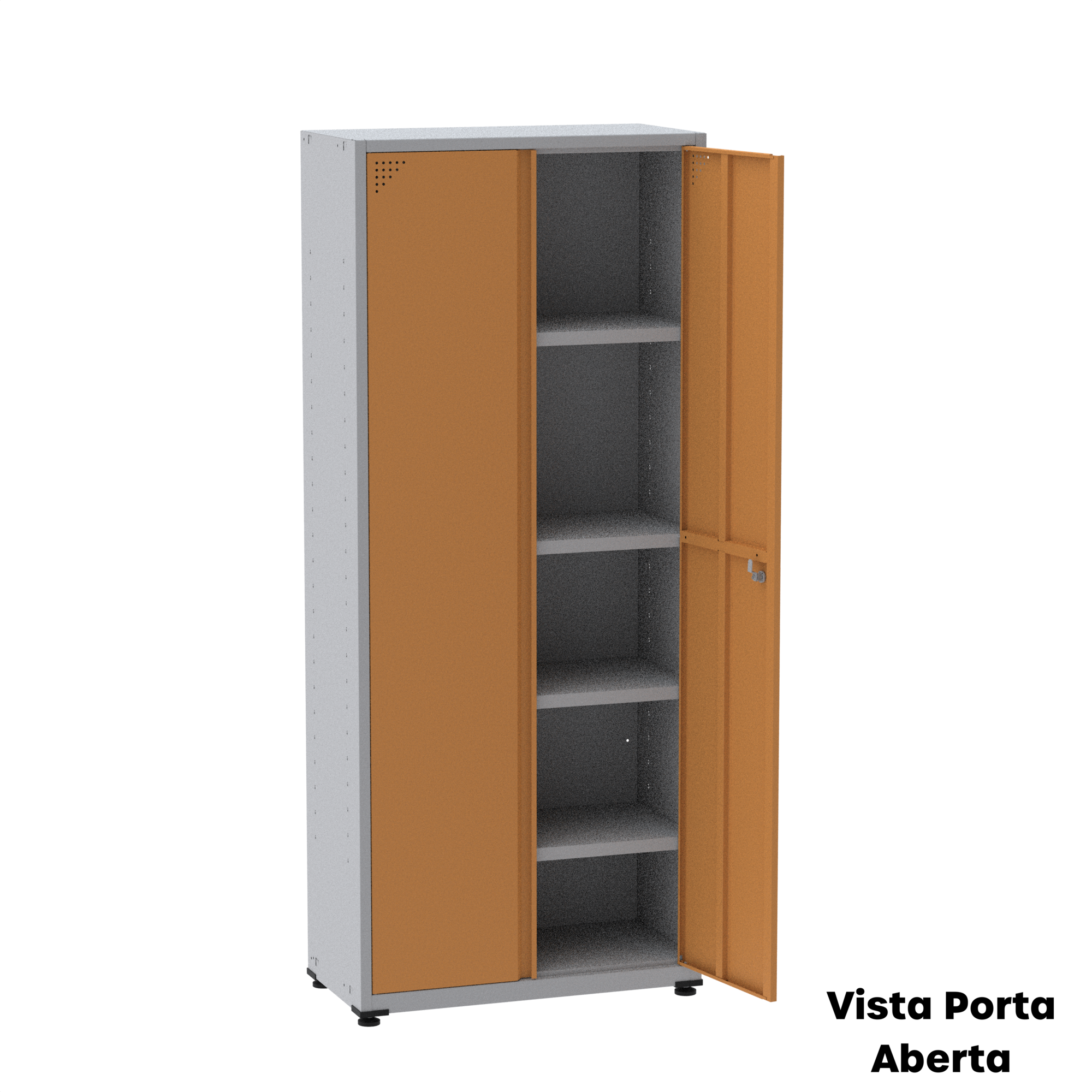 Armário 2 Portas Aço 4 Prateleiras Ap409Sl - 19