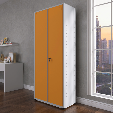 Armário de Aço 2 Portas 4 Prateleiras com Chave AP409SL