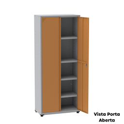 Armário de Aço 2 Portas 4 Prateleiras com Chave AP409SL Cinza - 19