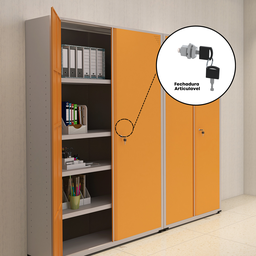 Armário de Aço 2 Portas 4 Prateleiras com Chave AP409SL Cinza - 9