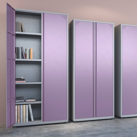 Armário de Aço 2 Portas 4 Prateleiras com Chave AP403SL Roxo