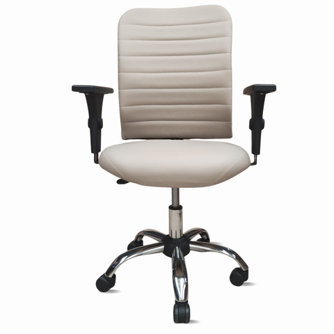Cadeira Escritório Ergonômica Bege Nr17 Office Executiva Giratória Confortável Esteirinha Rodinha