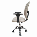 Ver imagem 3 de Cadeira Escritório Ergonômica Bege Nr17 Office Executiva Giratória Confortável Esteirinha Rodinha