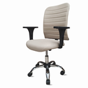 Ver imagem 2 de Cadeira Escritório Ergonômica Bege Nr17 Office Executiva Giratória Confortável Esteirinha Rodinha