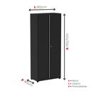 Ver imagem 5 de Armário de Aço 2 Portas 4 Prateleiras com Chave AP409SL Preto