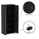 Ver mais imagens de Armário de Aço 2 Portas 4 Prateleiras com Chave AP409SL