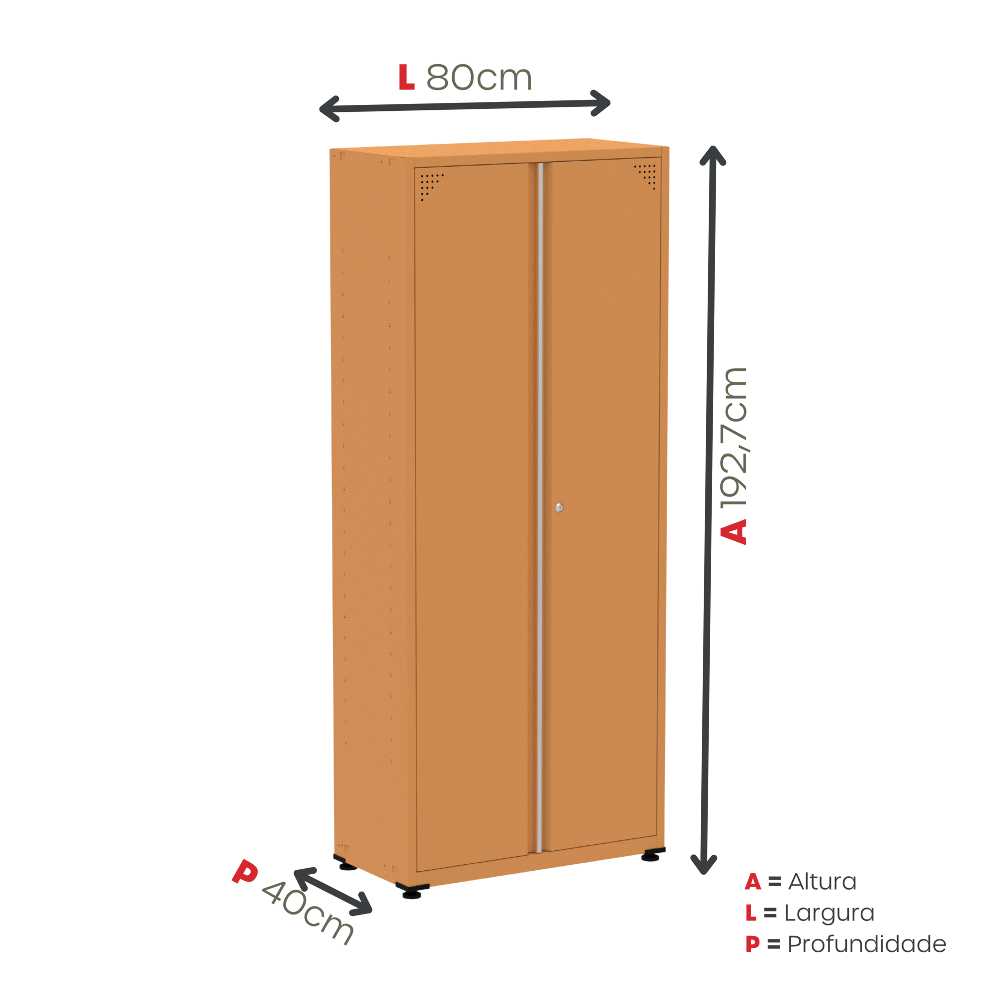 Armário 2 Portas Aço 4 Prateleiras AP409SL  - 5