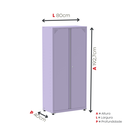 Ver imagem 5 de Armário para Escritório 2 Portas com Chave Aço 4 Prateleiras Roxo